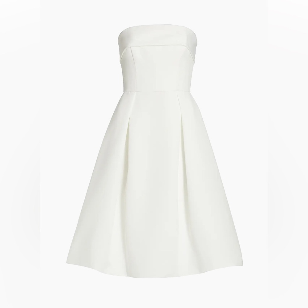 Amsale Faille Fit-&-Flare Midi-Dress